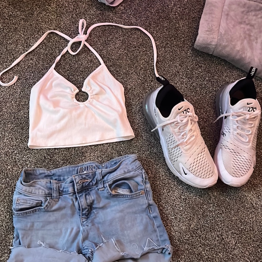 white string crop top